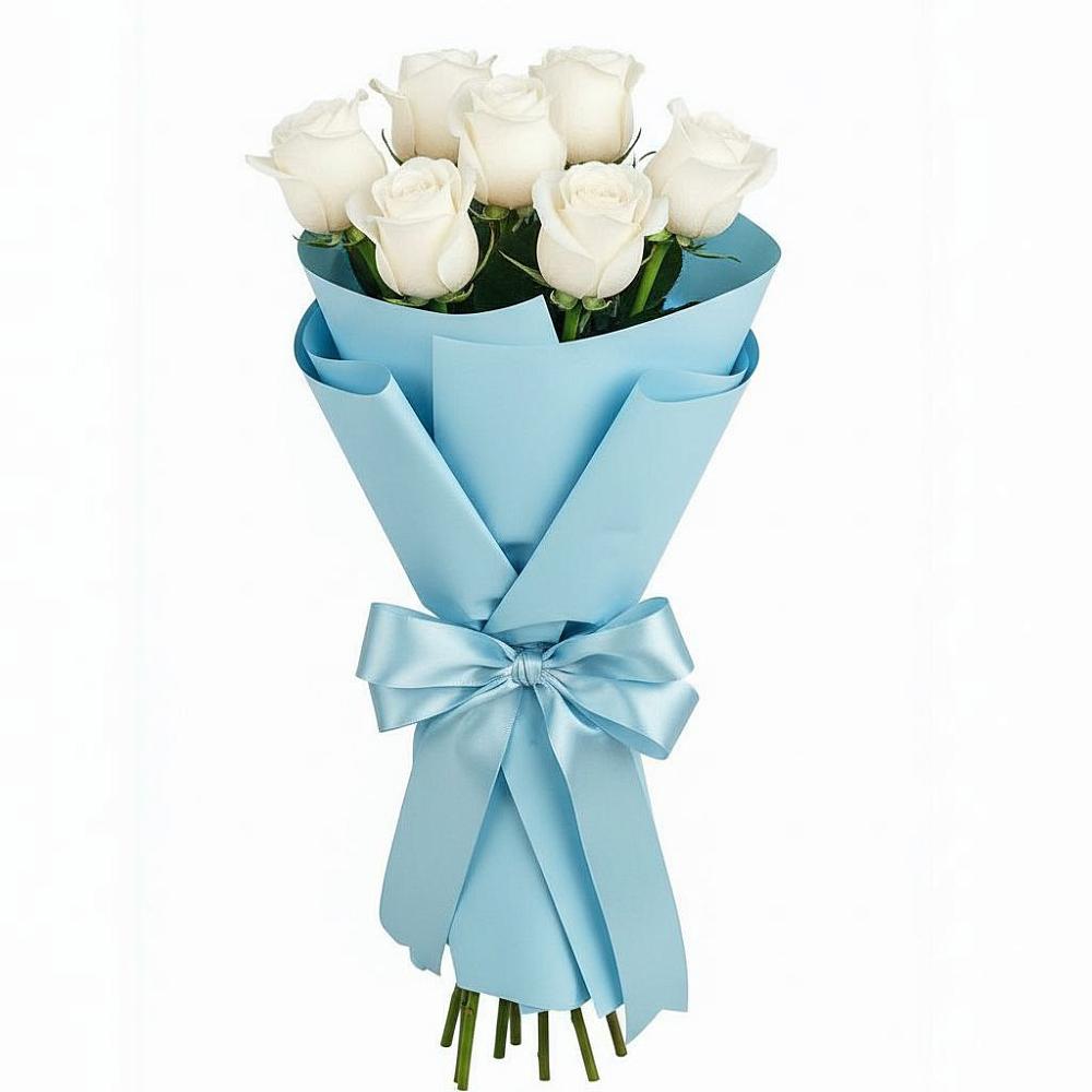 Букет 7 белых роз Проуд в Амерево