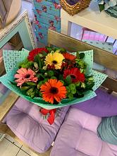 Букет цветов из:  Герберы, Хризантемы и Альстромерии #REPLACE_PRED# Амерево