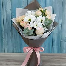 Букет цветов из:  Хризантемы и Розы в Амерево
