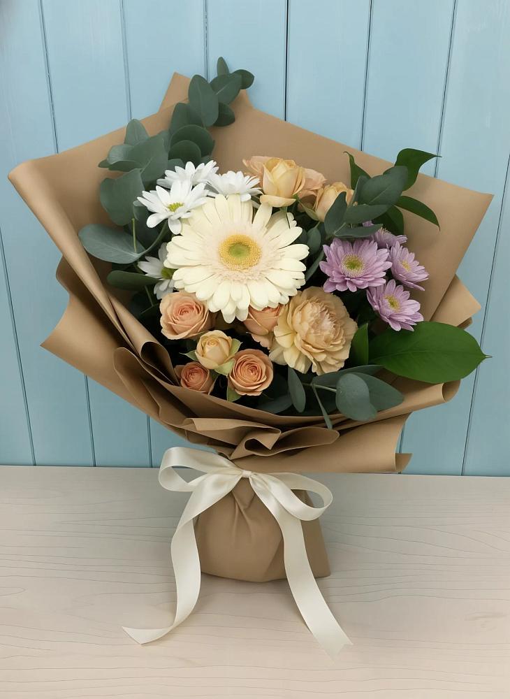 Букет цветов из: Герберы и Хризантемы в Амерево