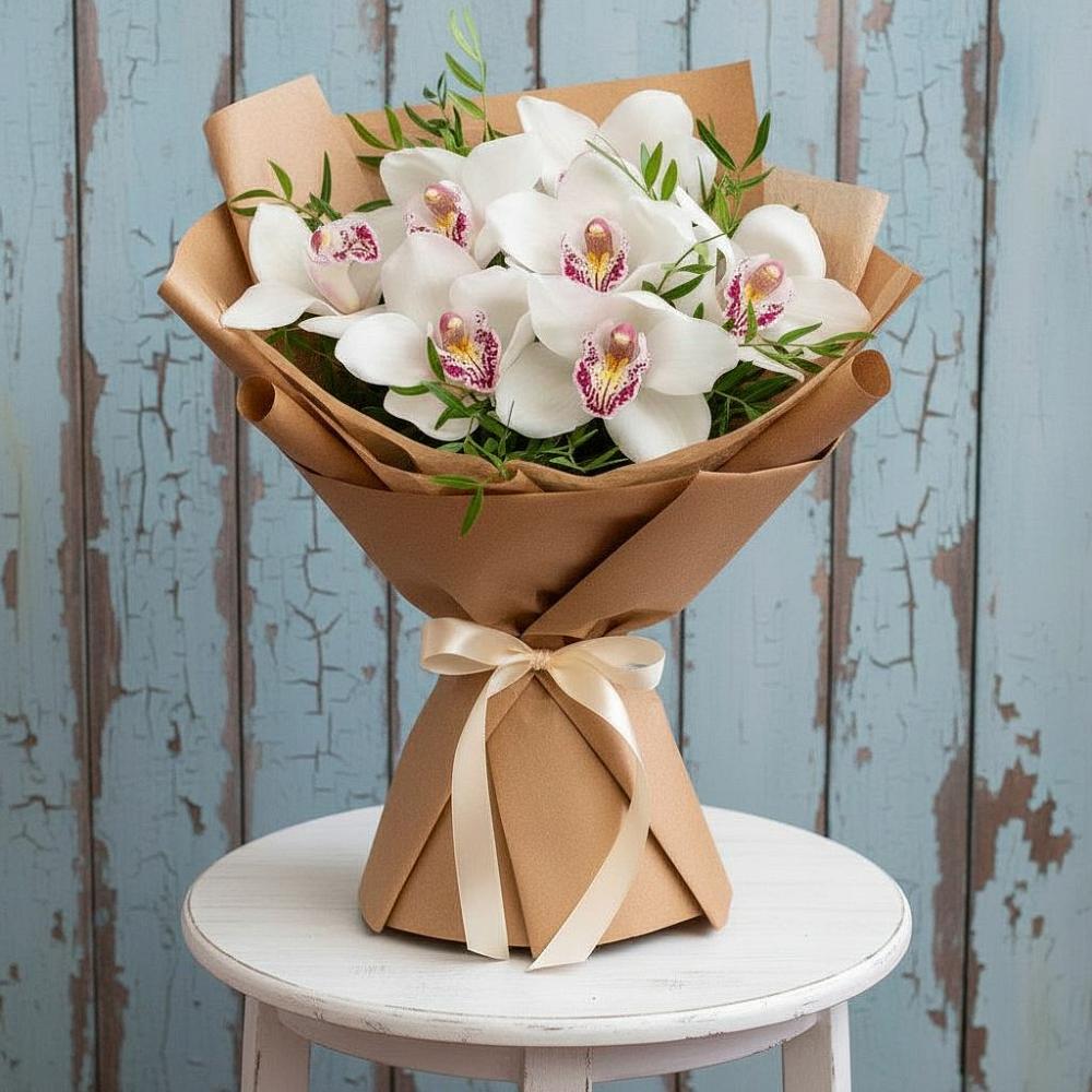 Букет цветов из: Орхидеи и Розы в Амерево