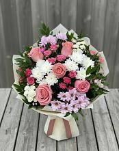 Букет цветов из:  Альстромерии, Гвоздики, Розы и Хризантемы #REPLACE_PRED# Амерево