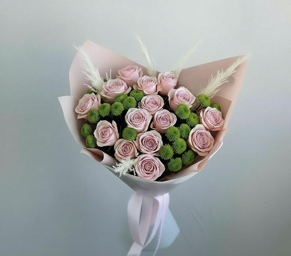 Букет цветов из: Розы и Хризантемы в Амерево