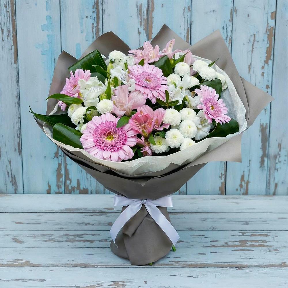 Букет цветов из: Герберы, Альстромерии и Хризантемы в Амерево