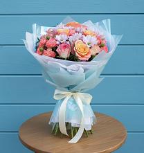 Букет цветов из:  Хризантемы и Розы в Амерево