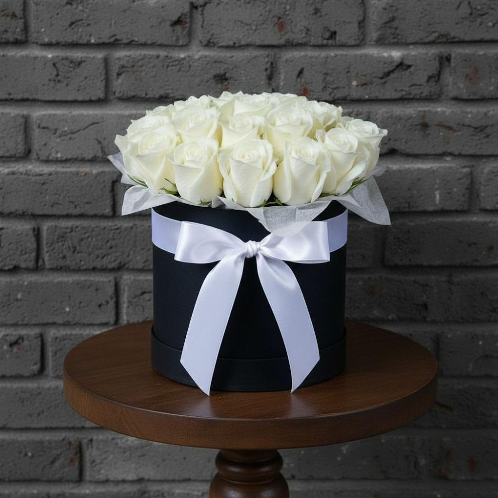 Цветочная композиция из Розы в шляпной коробке в Амерево