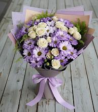 Букет цветов из:  Хризантемы и Розы в Амерево