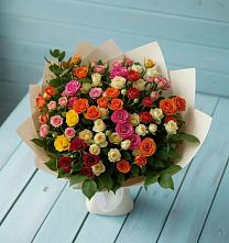 Букет Микс из разноцветных кустовых роз #REPLACE_PRED# Амерево